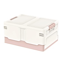 Ящик пластиковый складной белый, дно розовое, 480х360х240 мм в Химкам Ящик пластиковый складной белый, дно розовое, 480х360х240 мм в Химкам
