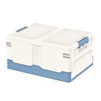 Ящик пластиковый складной белый, дно синее, 480х360х240 мм в Химкам