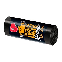 Мешки для мусора 35 л, черные, в рулоне 20 шт., ПНД, 12 мкм, 600х500 мм, Особопрочные, МП7788 в Химкам