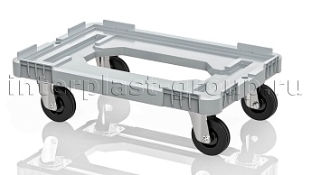 Тележка пластиковая с отверстием без тормозов усиленная серая в Химкам