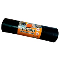 Мешки для мусора 360 л, черные, в рулоне 10 шт., ПВД 65 мкм, 1400х1100 мм, Концепция Быта Профи, 603736 в Химкам