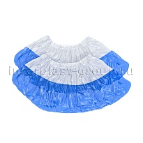 Бахилы бело-синие 1000 шт (500 пар), 48 мкм, двойная подошва, с одной резинкой, Эконом+ в Химкам Бахилы бело-синие 1000 шт (500 пар), 48 мкм, двойная подошва, с одной резинкой, Эконом+ в Химкам