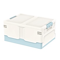 Ящик пластиковый складной белый, дно голубое, 480х360х240 мм в Химкам