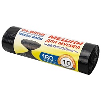 Мешки для мусора 160 л, черные, в рулоне 10 шт., ПВД, 30 мкм, 1200х900 мм, LAIMA ULTRA, 607694 в Химкам