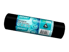 Мешки для мусора 160 л, ароматизированные, черные, в рулоне 10 шт., ПВД, 80 мкм, 1100х930 мм, EXPORT, exp16010142