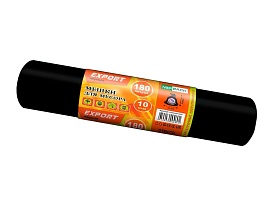 Мешки для мусора 180 л, ароматизированные, черные, в рулоне 10 шт., ПВД, 80 мкм, 1100х930 мм, EXPORT, exp18010142 в Химкам