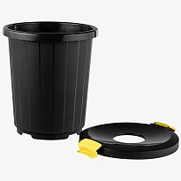 Мусорный бак с крышкой - воронкой на колесах 105 л темно-серый 105 темно-серый в Химкам