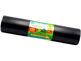 Мешки для мусора 280 л, ароматизированные, черные, в рулоне 10 шт., ПВД 110 мкм, 1400х930 мм, Добрыня, Dob28010black в Химкам