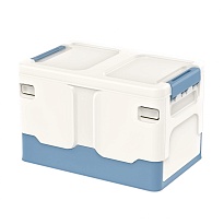 Ящик пластиковый складной белый, дно синее, 370х240х240 мм в Химкам