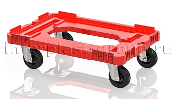 Тележка пластиковая с отверстием без тормозов красная в Химкам
