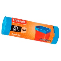 Мешки для мусора 80 л, синие, в рулоне 20 шт., ПНД, 12 мкм, 900х700 мм, PACLAN Classic, 606335 в Химкам