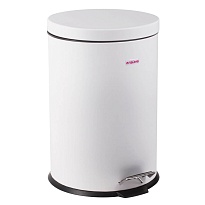 Ведро-контейнер для мусора (урна) с педалью LAIMA Classic, 12 л, белое, глянцевое, металл, со съемным внутренним ведром в Химкам