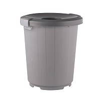 Мусорный бак с крышкой - воронкой на колесах 105 л серый 105 серый в Химкам