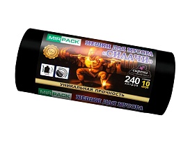 Мешки для мусора 240 л, ароматизированные, черные, в рулоне 10 шт., ПВД 40 мкм, 1500х1100 мм, СИЛАЧИ, sil24011110 в Химкам